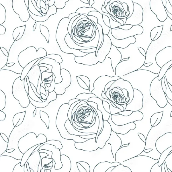 Abstract Seamless Roses Wallpaper – Line Art Floral Pattern Abstract Seamless Roses Wallpaper – Line Art Floral Pattern