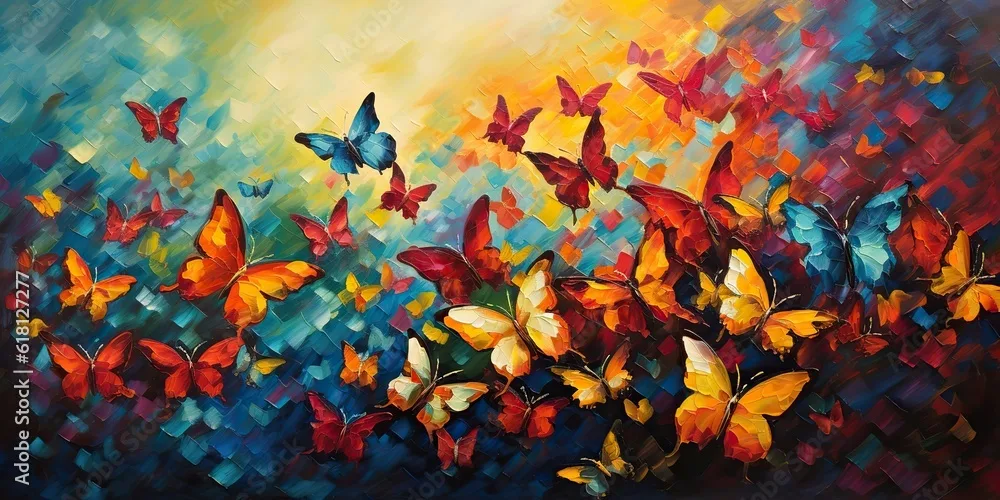 Butterfly Watercolor Wallpaper – Graphic Art Nature Design for Home Decor
