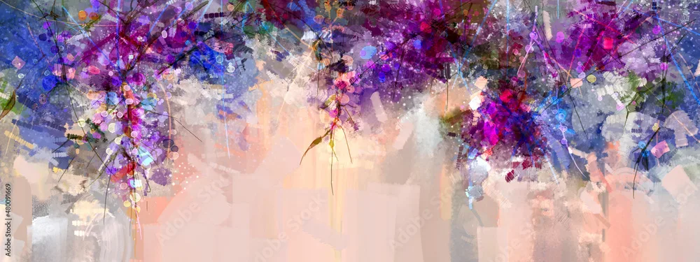Colorful Spring Flowers Wallpaper – Modern Abstract Floral Art for Nature Lovers