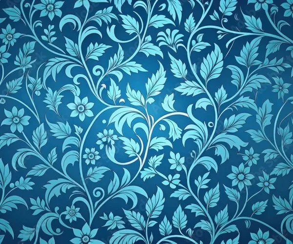 Elegant Blue Floral Wallpaper – Classic Design with Intricate Vines and Leaves Elegant Blue Floral Wallpaper – Classic Design with Intricate Vines and Leaves