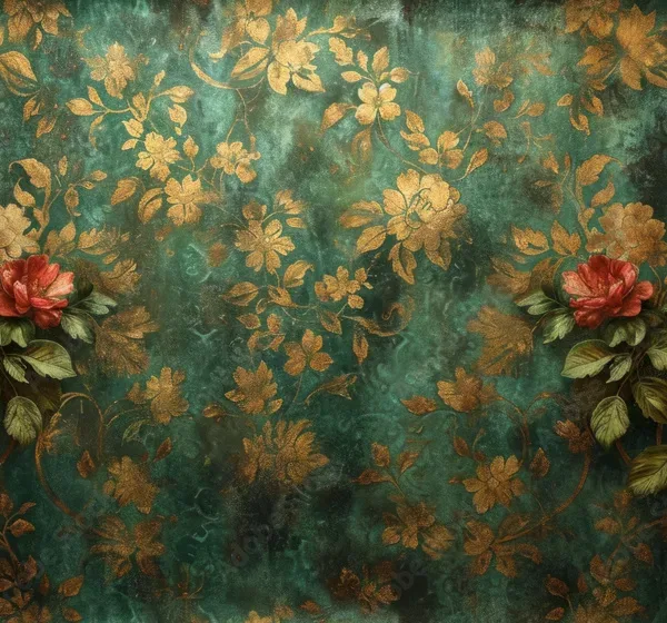 Hand Drawn Oil Painting Wallpaper – Seamless Floral Midcentury Retro Vintage Style Hand Drawn Oil Painting Wallpaper – Seamless Floral Midcentury Retro Vintage Style