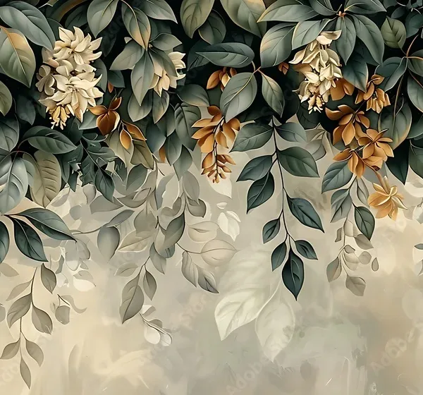 Vintage Vines Wallpaper – Hand-Drawn Ivy, Honeysuckle & Wisteria in Soft Green & Lavender Vintage Vines Wallpaper – Hand-Drawn Ivy, Honeysuckle & Wisteria in Soft Green & Lavender