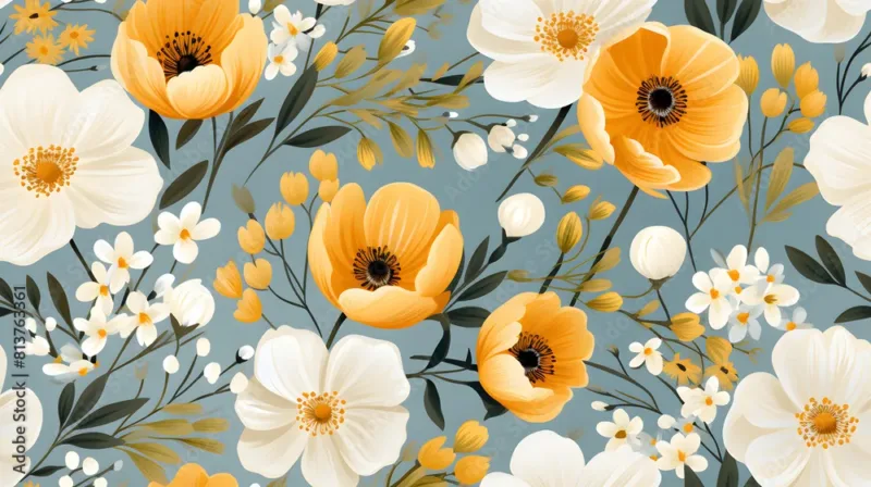 Floral Wallpaper – Abstract Graphic Pattern Design for Creative Spaces