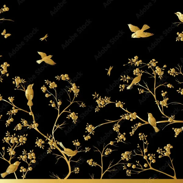 Cherry Blossom Wallpaper – Chinoiserie Seamless Pattern with Traditional Oriental Botanicals Cherry Blossom Wallpaper – Chinoiserie Seamless Pattern with Traditional Oriental Botanicals