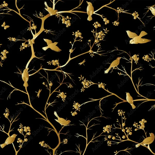 Cherry Blossom Wallpaper – Seamless Pattern in Chinoiserie Botanical Style Cherry Blossom Wallpaper – Seamless Pattern in Chinoiserie Botanical Style