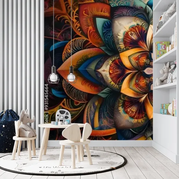 Ornate Mandala Wallpaper Mural– Mystical Balance and Harmony for Tranquil Spaces