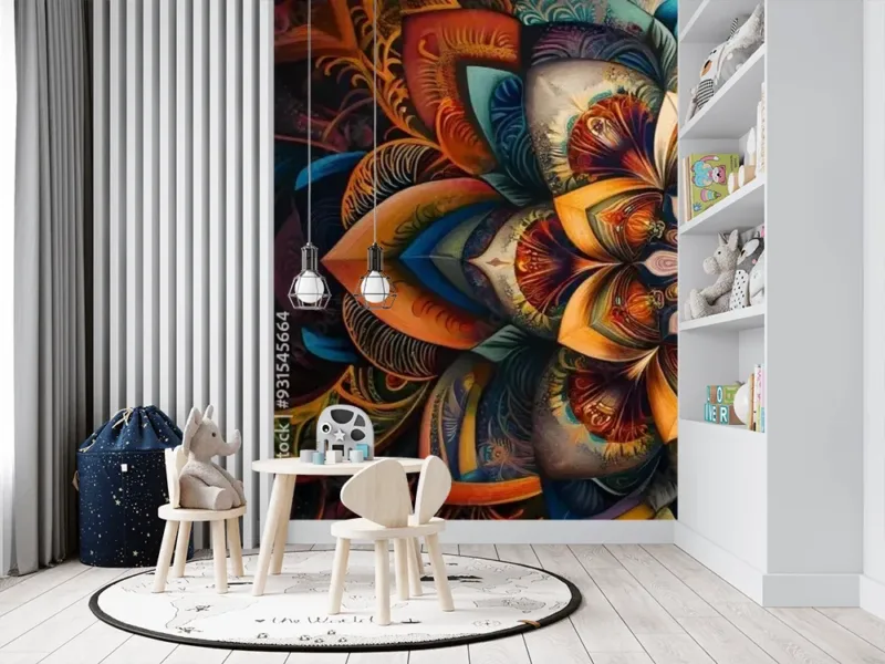 Ornate Mandala Wallpaper Mural– Mystical Balance and Harmony for Tranquil Spaces