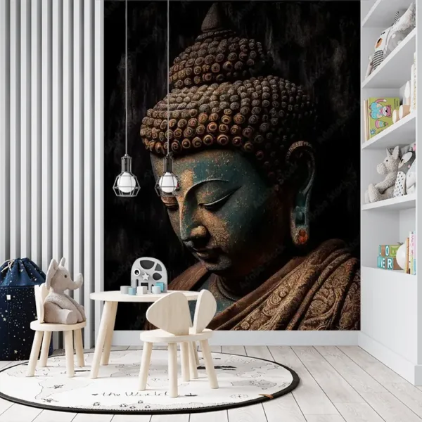 Portrait of a Bronze Buddha – Serene Wall Art Portrait of a Bronze Buddha – Serene Wall Art