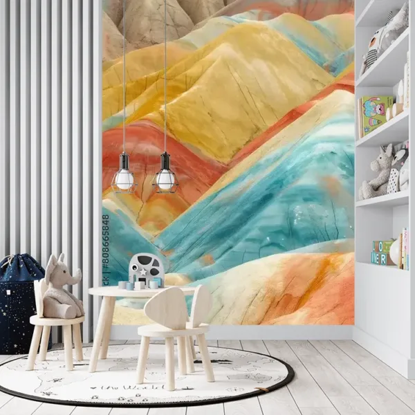 Vibrant Colored Sand Dunes Wallpaper – Designer Desert Art Vibrant Colored Sand Dunes Wallpaper – Designer Desert Art