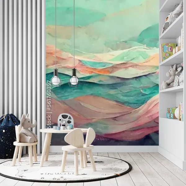 Abstract Wavy Background in Pastel Colors – Generative AI Art