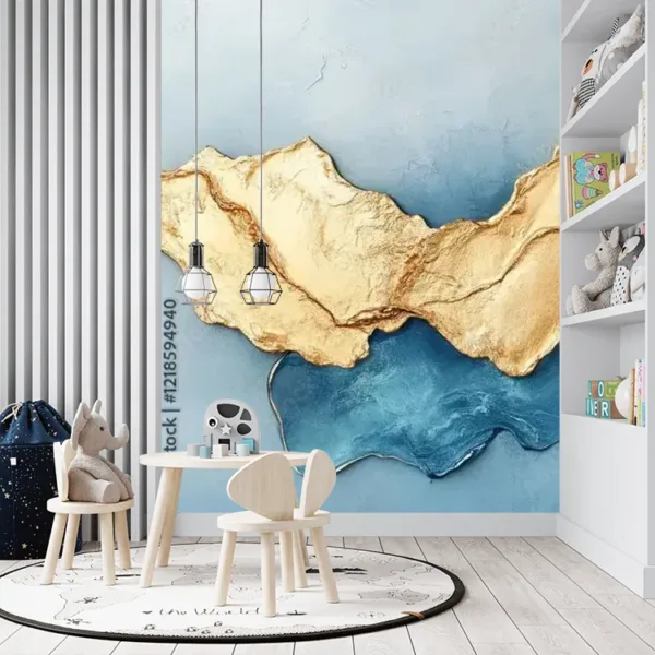 Gold and Blue Abstract Textured Art – Elegant Modern Design Wallpaper Gold and Blue Abstract Textured Art – Elegant Modern Design Wallpaper