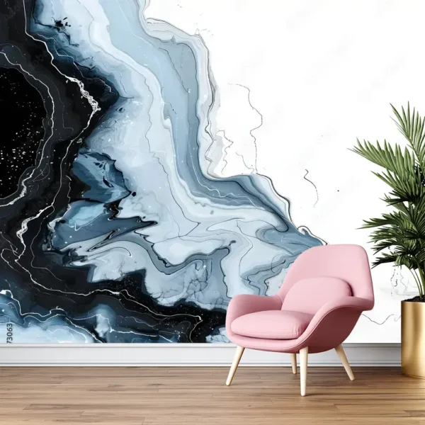 Abstract Water Background Mural Wallpaper – Aquatic Blue, Fluid Design, Ocean Theme