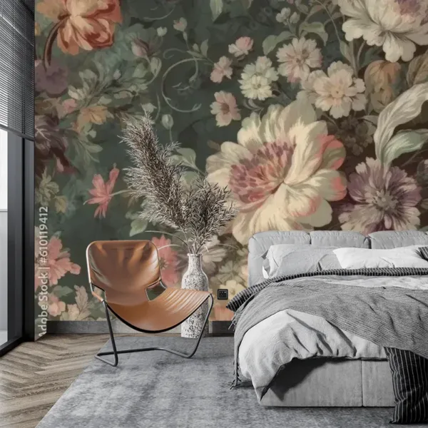 Cute Seamless Shabby Chic Wallpaper – Rose and Polka Dot Design for Kitchen and Bedroom