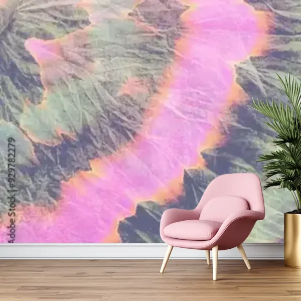Dye Distressed Silk Wallpaper – Multicolor Painting Effect for Artistic Spaces