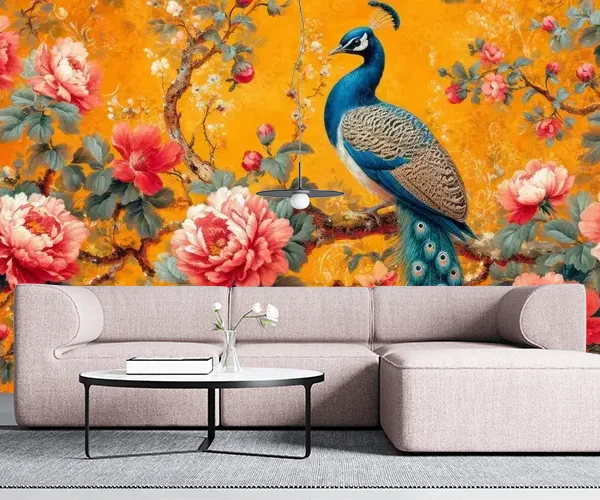 Seamless Tile Pattern Wallpaper – Realistic Hand Drawn Floral Midcentury Victorian Design