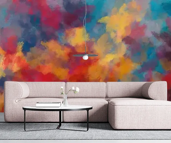Modern Impressionism Abstract Wallpaper - Vibrant Multi-Colored Design for Unique Spaces