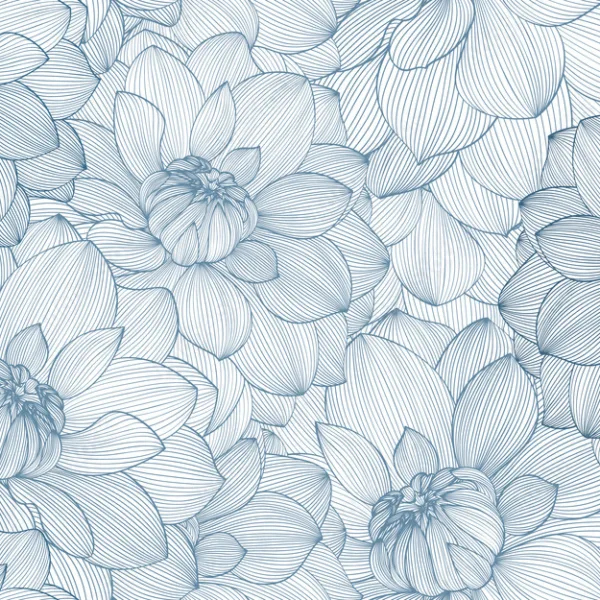 Colorful Watercolor Floral Print Wallpaper – Seamless Floral Pattern, Blue and White Modern Design for Living Room Walls