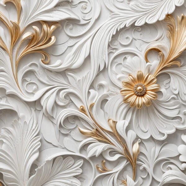 Modern Abstract Pattern Wallpaper – 3D Gold Floral, Seamless Elegant Leaf Design for Living Room and Bedroom Walls Modern Abstract Pattern Wallpaper – 3D Gold Floral, Seamless Elegant Leaf Design for Living Room and Bedroom Walls