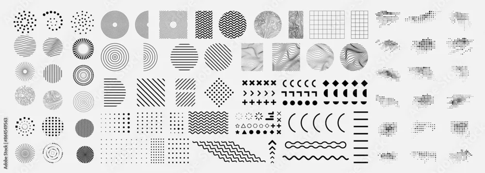 Minimalist Black and White Abstract Art Seamless Pattern Wallpaper – Modern Geometric Shapes for Walls