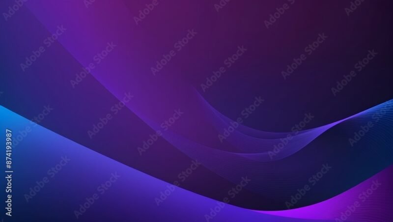 Abstract Tropical Leaf Seamless Pattern Wallpaper – Modern Vibrant Blue and Purple Botanical Design, Pattern for Living Room Walls