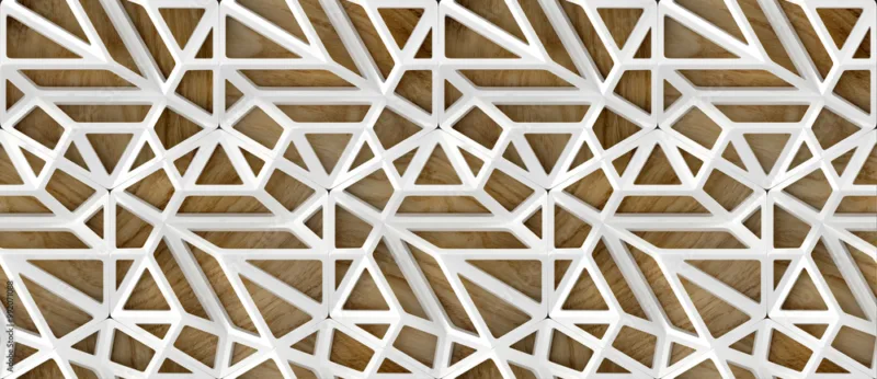 Eco Modern Abstract Seamless Pattern Wallpaper – Sustainable Designer Geometric White and Brown