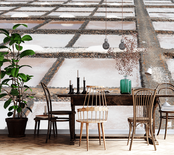 Botanical Seamless Pattern Wallpaper – Neutral Tones Illusory Space Effect, Modern Minimalist Style for Calm Interiors