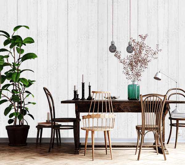 Seamless Faux Wood Wallpaper – White Panel Pattern, Textured Minimalist Design for Modern Walls