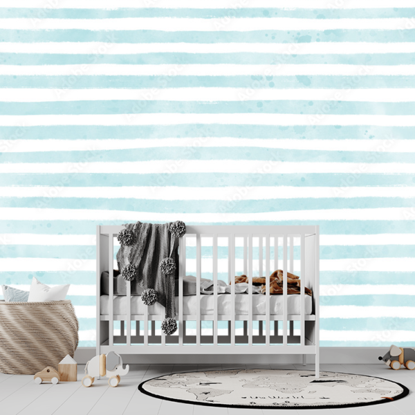 Kids Wallpaper – Seamless Watercolor Stripes for Artistic Touch in Children's Rooms