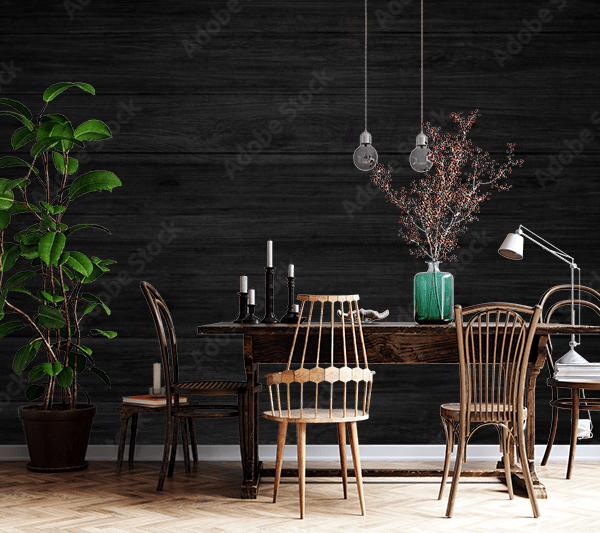 Rustic Brown Reclaimed Wood Plank Wallpaper Mural – Textured Dark Wood Grain, Vintage Farmhouse Style for Living Room Walls