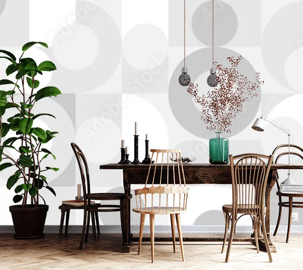 Minimalist Black and White Geometric Wallpaper – Seamless Pattern Modern Abstract Design for Living Room, Bedroom, Office