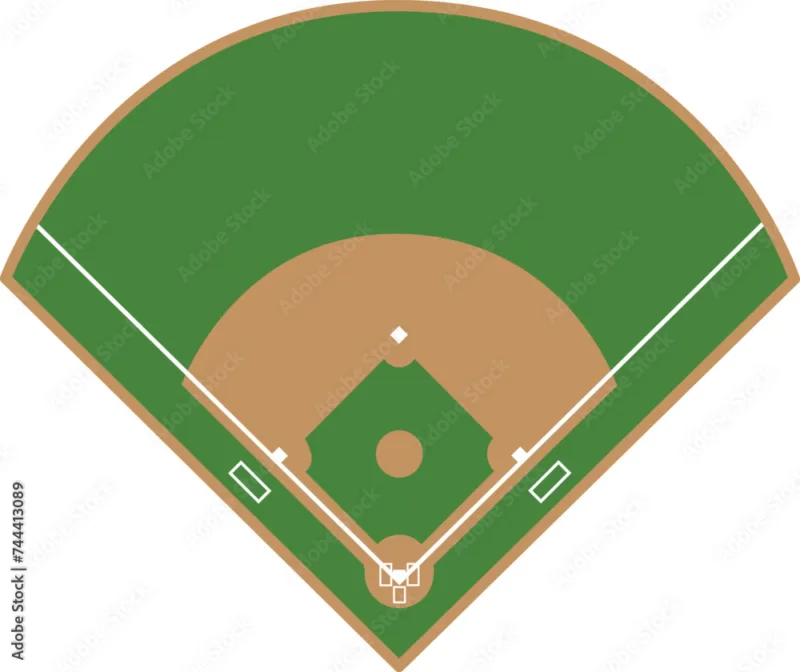 Baseball field icon. Camp diamond baseball sport sign. Sports fields symbol. flat style.