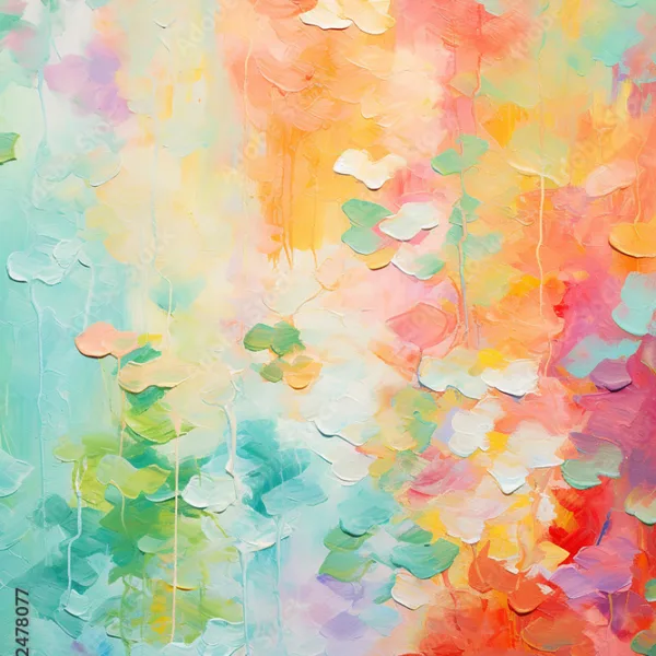 Abstract art background illustration. Impasto technique artwork, colorful vibrant palette