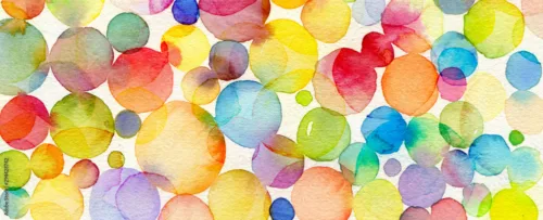 Abstract bubble watercolor brush strokes painted background. Texture paper.